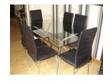 Glass Top Table with 6 Dining Chairs. Rectangular Glass....